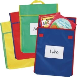Store More® Large Book Pouches - Primary Colors - Set Of 4