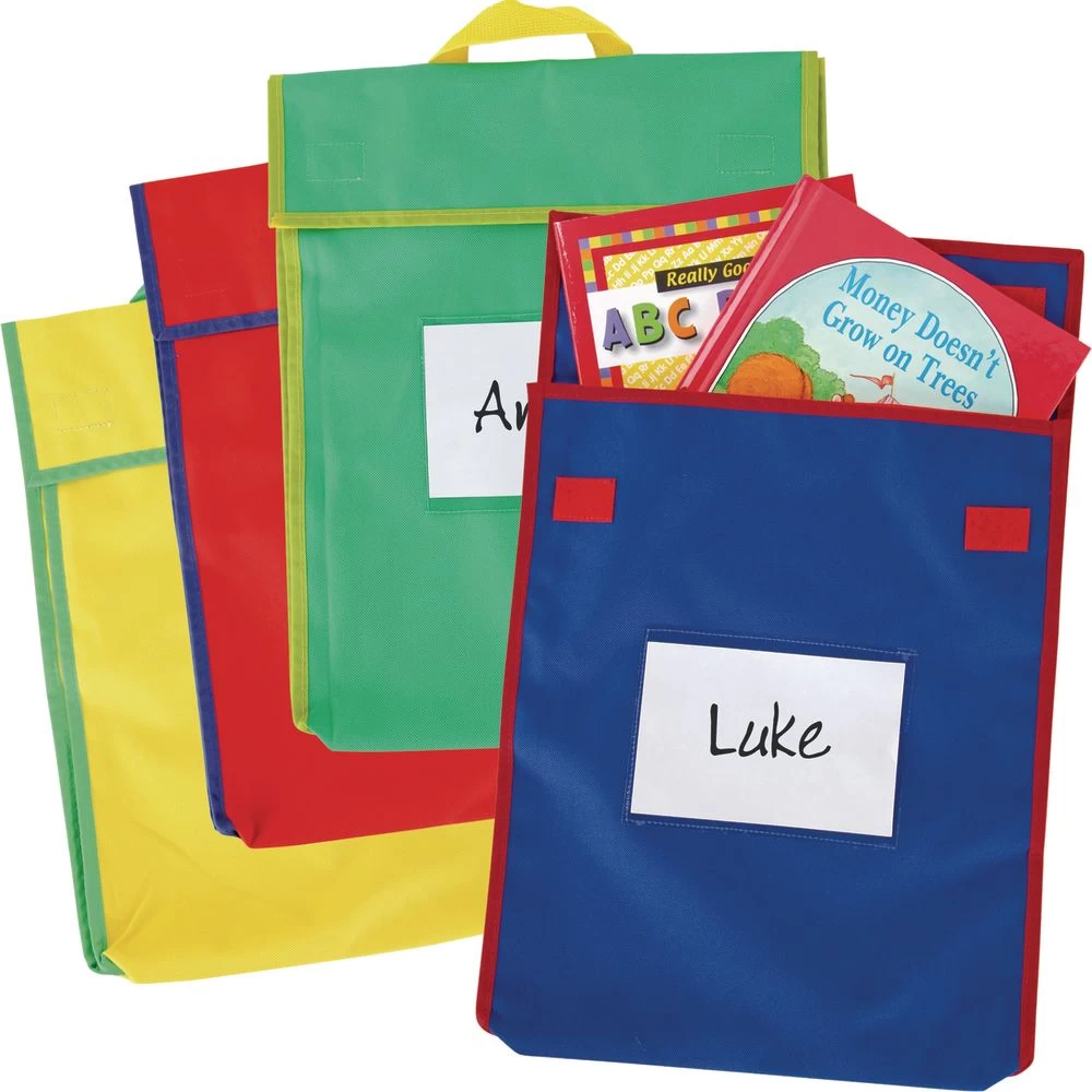Store More® Large Book Pouches - Primary Colors - Set Of 4 1 Store More® Large Book Pouches - Primary Colors - Set Of 4