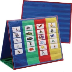 Desktop Pocket Charts And Stand - 2 Pocket Charts, 1 Chart Stand