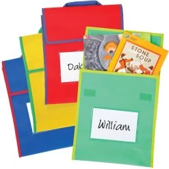 Really Good Stuff® Store More® Medium Book Pouches - Primary Multicolor - Set Of 36