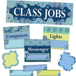 Blue Harmony Class Jobs Bulletin Board Kit - 81 Pieces