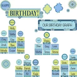 Blue Harmony Birthday Bulletin Board Kit - 97 Pieces