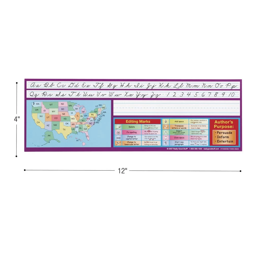 Zaner-Bloser Intermediate Two-Sided Cardstock Desktop Helpers™ With Self-Adhesive Sleeves And Testing Inserts - Set Of 12 2 Zaner-Bloser Intermediate Two-Sided Cardstock Desktop Helpers™ With Self-Adhesive Sleeves And Testing Inserts - Set Of 12 - Image 2