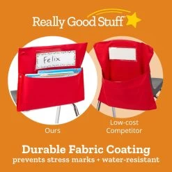 Deluxe Chair Pockets With Pencil Case - 36 Pack - Blue/Red -Children School Supplies S819231 3