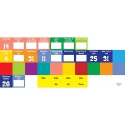 Space-Saver Calendar Pocket Chart™ - 1 Pocket Chart, 64 Cards -Children School Supplies S819591 1