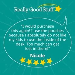 Deluxe Chair Pockets With Pencil Case - 6 Pack - Black/Turquoise 17 Deluxe Chair Pockets With Pencil Case - 6 Pack - Black/Turquoise -Children School Supplies S820791 7