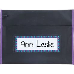 Classic Student Book Collection Chair Pockets - 6 Pack - Black/ Purple -Children School Supplies S821297 1