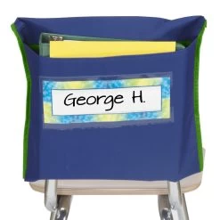 Store More® Deep-Pocket Chair Pockets - 6 Pack - Navy/ Green -Children School Supplies S821579 1