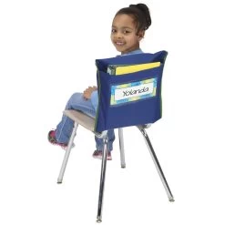 Store More® Deep-Pocket Chair Pockets - 6 Pack - Navy/ Green -Children School Supplies S821579 4