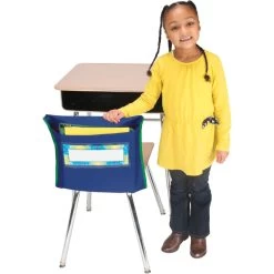 Store More ® Deep-Pocket Chair Pockets - 36 Pack - Navy/ Green -Children School Supplies S821730 1