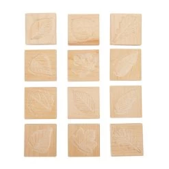 Sustainably Sourced Beechwood Match Me Sensory Leaf Tiles