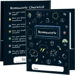 Chalkboard Motif Homework Folders - 12 Folders