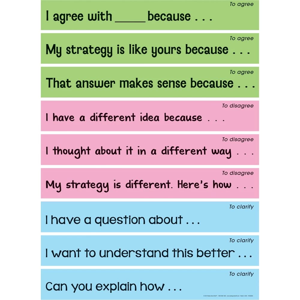 Accountable Talk Sentence Starters - 18 Sentence Strips 2 Accountable Talk Sentence Starters - 18 Sentence Strips - Image 2