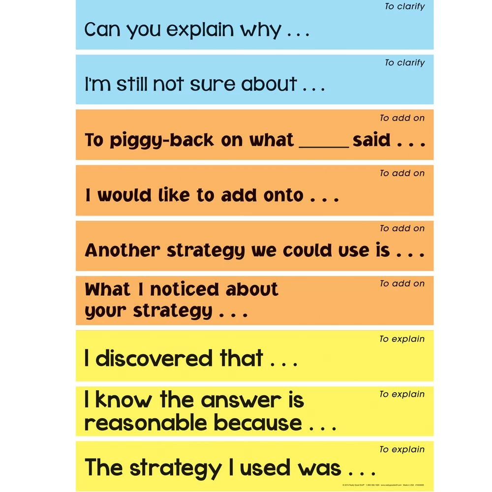 Accountable Talk Sentence Starters - 18 Sentence Strips 3 Accountable Talk Sentence Starters - 18 Sentence Strips - Image 3