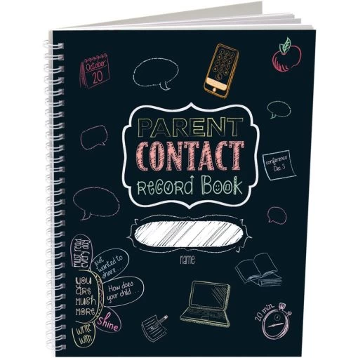 Parent Contact Record Book - Chalkboard Style - 1 Book, 49 Tabs -Children School Supplies S822800