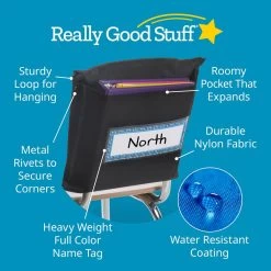 Store More® Deep-Pocket Chair Pockets -6 Pack - Black -Children School Supplies S824019 3