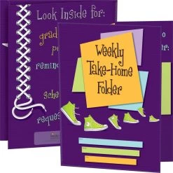 Weekly Take-Home Tri-Fold 3-Pocket Folders - 12 Folders