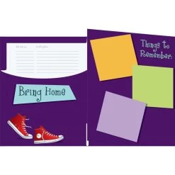 Weekly Take-Home Tri-Fold 3-Pocket Folders - 12 Folders -Children School Supplies S824231 1