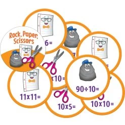 Really Good Stuff® Rock, Paper, Scissors Math Game - Multiplication And Division - 1 Game