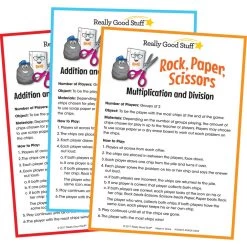 Rock, Paper, Scissors Math Games - Intermediate Set -Children School Supplies S824471 2