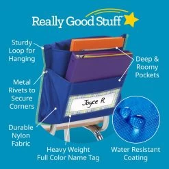 Store More® Dual Storage Deep-Pocket Chair Pockets - 36 Pack - Blue/ Mint -Children School Supplies S824858 3