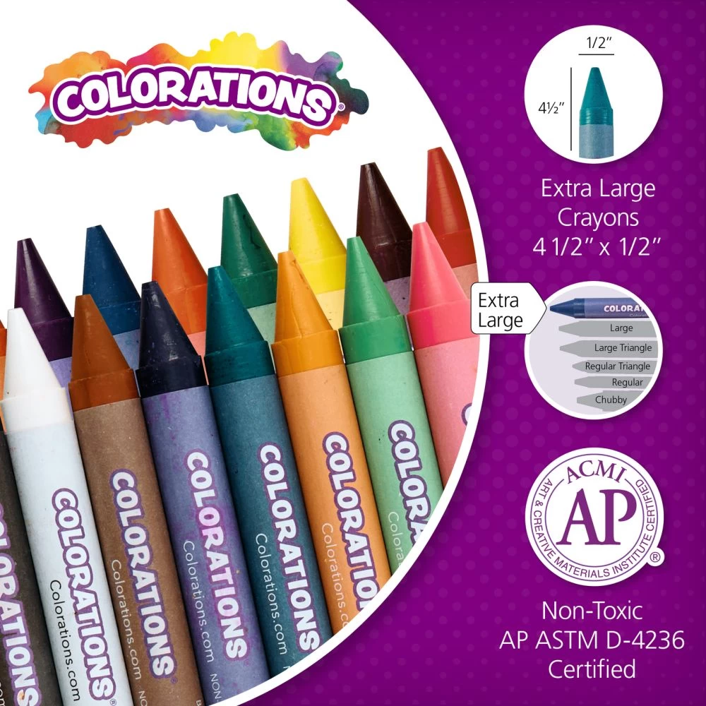 Colorations® Extra-Large Crayons - Set Of 16 2 Colorations® Extra-Large Crayons - Set Of 16 - Image 2