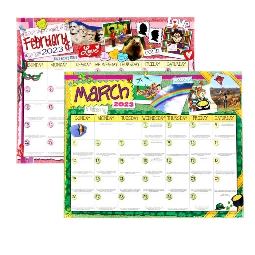 Really Good Stuff® Monthly Calendar Pages And Stickers 2022-2023 Double Sided Primary & Intermediate -Children School Supplies S927445