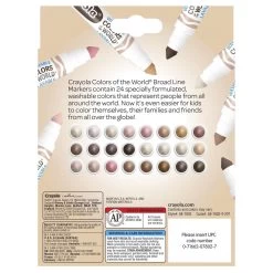Crayola® Colors Of The World Markers - 24 Colors -Children School Supplies S927651 1