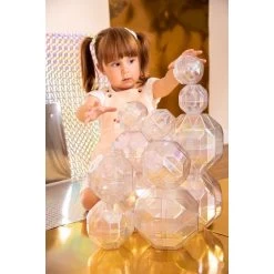 Iridescent Stacking Boulders Set Of 12 -Children School Supplies S943093 2