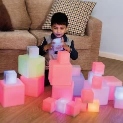 Sensory ICT Glow Construction Blocks Set Of 12