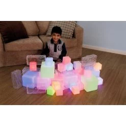 Sensory ICT Glow Construction Blocks Set Of 12 -Children School Supplies S943094 1