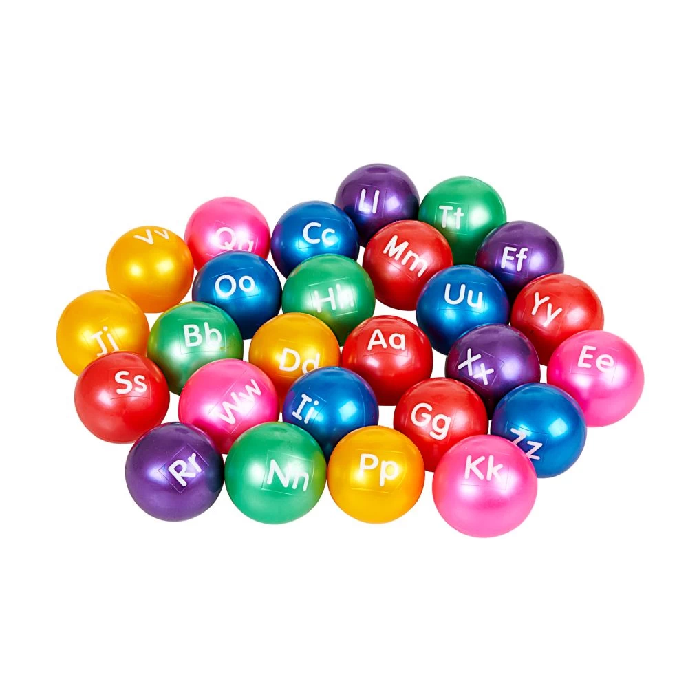 Excellerations® 3" Alphabet Balls - Set Of 26 With Air Pump 1 Excellerations® 3" Alphabet Balls - Set Of 26 With Air Pump