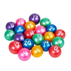 Excellerations® 3" Number Ball - Set Of 21 With 1 Air Pump -Children School Supplies S943633 2