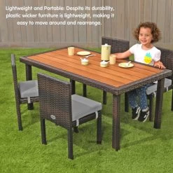 Outdoor Smooth Top Wicker Table -26" (School Age Height) -Children School Supplies S967770 2