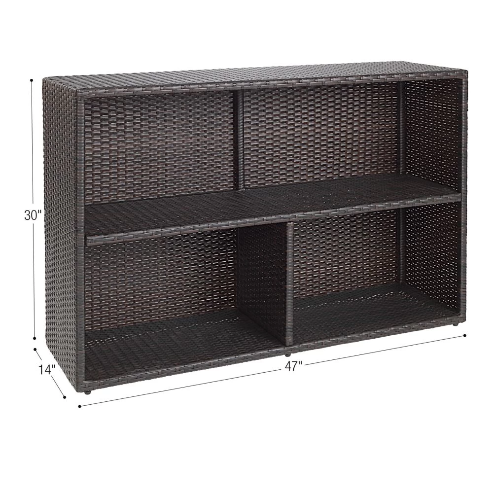 Excellerations® Indoor/Outdoor Wicker-Look Storage Shelf With 3 Cubbies 4 Excellerations® Indoor/Outdoor Wicker-Look Storage Shelf With 3 Cubbies - Image 4