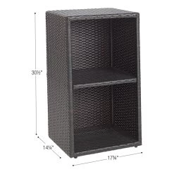 Excellerations® Indoor/Outdoor Wicker Side Table With Wicker Shelf -Children School Supplies S968946 2