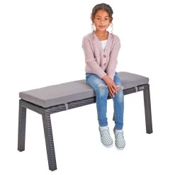 Outdoor Wicker Bench (School Age Height) -Children School Supplies S969081 1