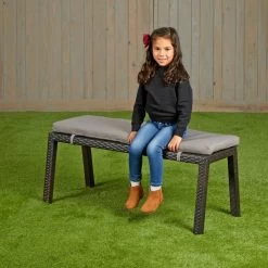 Outdoor Wicker Bench (School Age Height) -Children School Supplies S969081 3