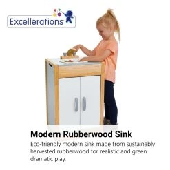 Excellerations® Sustainably Harvested Rubberwood Modern Sink -Children School Supplies S981369 1