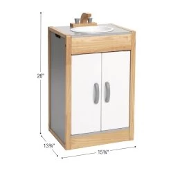 Excellerations® Sustainably Harvested Rubberwood Modern Sink -Children School Supplies S981369 2