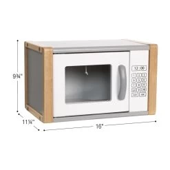 Excellerations® Sustainably Harvested Rubberwood Modern Microwave -Children School Supplies S981421 1