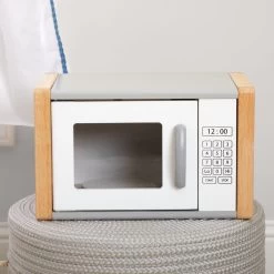 Excellerations® Sustainably Harvested Rubberwood Modern Microwave -Children School Supplies S981421 4