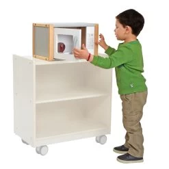 Excellerations® Sustainably Harvested Rubberwood Modern Microwave -Children School Supplies S981421 6