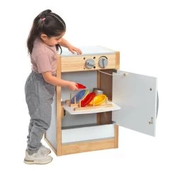 Excellerations® Sustainably Harvested Rubberwood Modern Dishwasher -Children School Supplies S981444 2