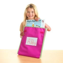 Large Book Pouch Pink Neon - Single -Children School Supplies S983462 1