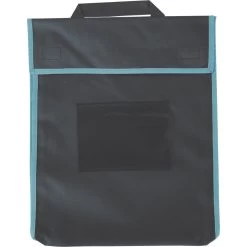 Large Book Pouch Black With Blue Trim - Single