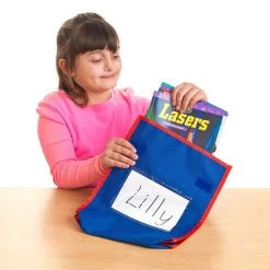 Medium Book Pouch Blue With Red Trim - Single -Children School Supplies S983471 2