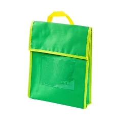 Medium Book Pouch Green With Yellow Trim - Single