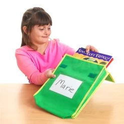 Medium Book Pouch Green With Yellow Trim - Single -Children School Supplies S983473 1