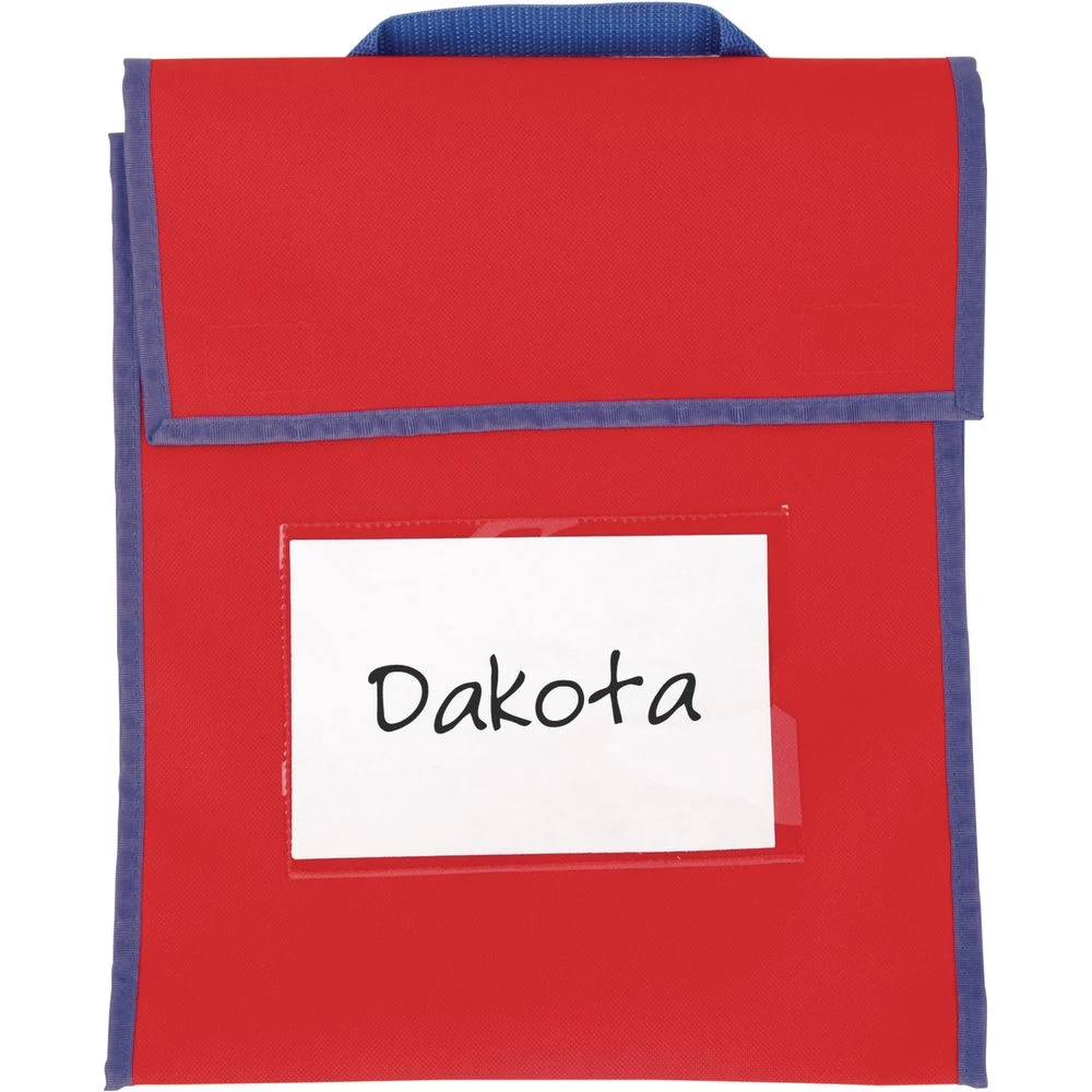 Medium Book Pouch Red With Blue Trim - Single 1 Medium Book Pouch Red With Blue Trim - Single